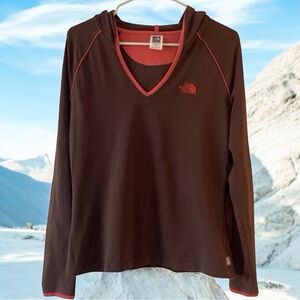 The North Face Hooded Long Sleeve Top|Brown activewear athleisure outdoor sports